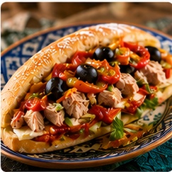 Sandwich thon à la marocaine (Mchermel)